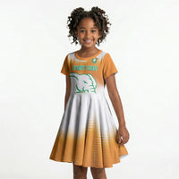 Custom Ivory Coast Football Kid Short Sleeve Dress Proud Elephant Fan Edition
