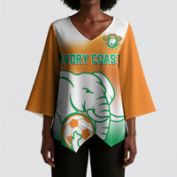 Custom Ivory Coast Football Kimono Sleeve Blouse Proud Elephant Fan Edition