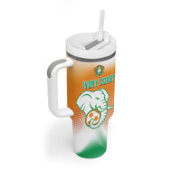 Custom Ivory Coast Football Tumbler With Handle Proud Elephant Fan Edition