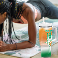 Custom Ivory Coast Football Tumbler With Handle Proud Elephant Fan Edition
