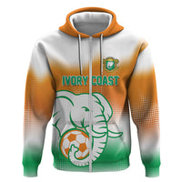 Custom Ivory Coast Football Zip Hoodie Proud Elephant Fan Edition