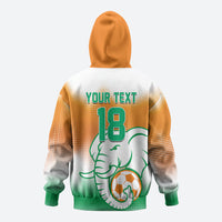Custom Ivory Coast Football Zip Hoodie Proud Elephant Fan Edition