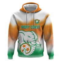Custom Ivory Coast Football Zip Hoodie Proud Elephant Fan Edition