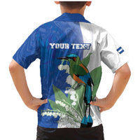 Personalized El Salvador Turquoise Browed Motmot Family Matching Mermaid Dress and Hawaiian Shirt With Yucca Flowers - Wonder Print Shop