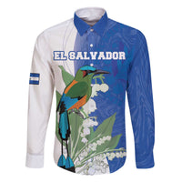 Personalized El Salvador Turquoise Browed Motmot Family Matching Off Shoulder Short Dress and Hawaiian Shirt With Yucca Flowers - Wonder Print Shop