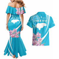 Personalized Honduras Independence Day Couples Matching Mermaid Dress and Hawaiian Shirt With White Tailed Deer - Wonder Print Shop
