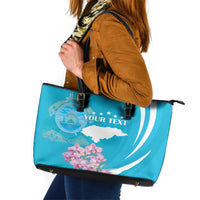 Personalized Honduras Independence Day Leather Tote Bag With White Tailed Deer - Wonder Print Shop