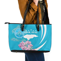 Personalized Honduras Independence Day Leather Tote Bag With White Tailed Deer - Wonder Print Shop