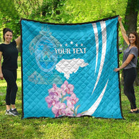 Personalized Honduras Independence Day Quilt With White Tailed Deer - Wonder Print Shop