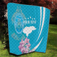 Personalized Honduras Independence Day Quilt With White Tailed Deer - Wonder Print Shop