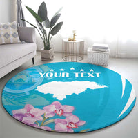 Personalized Honduras Independence Day Round Carpet With White Tailed Deer