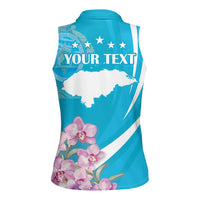 Personalized Honduras Independence Day Women Sleeveless Polo Shirt With White Tailed Deer - Wonder Print Shop