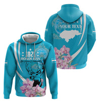 Personalized Honduras Independence Day Zip Hoodie With White Tailed Deer - Wonder Print Shop