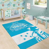 Personalized Honduras Scarlet Macaw Area Rug Happy Independence Day 1821 - Wonder Print Shop