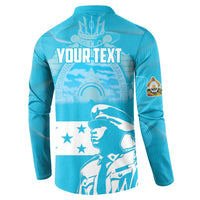 Personalized Honduras Scarlet Macaw Button Sweatshirt Happy Independence Day 1821 - Wonder Print Shop