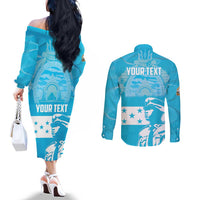 Personalized Honduras Scarlet Macaw Couples Matching Off The Shoulder Long Sleeve Dress and Long Sleeve Button Shirt Happy Independence Day 1821