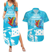Personalized Honduras Scarlet Macaw Couples Matching Summer Maxi Dress and Hawaiian Shirt Happy Independence Day 1821 - Wonder Print Shop