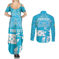 Personalized Honduras Scarlet Macaw Couples Matching Summer Maxi Dress and Long Sleeve Button Shirt Happy Independence Day 1821 - Wonder Print Shop