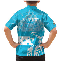 Personalized Honduras Scarlet Macaw Family Matching Mermaid Dress and Hawaiian Shirt Happy Independence Day 1821 - Wonder Print Shop