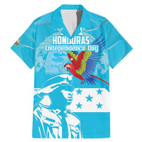 Personalized Honduras Scarlet Macaw Family Matching Mermaid Dress and Hawaiian Shirt Happy Independence Day 1821 - Wonder Print Shop