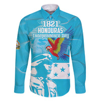 Personalized Honduras Scarlet Macaw Family Matching Off The Shoulder Long Sleeve Dress and Hawaiian Shirt Happy Independence Day 1821 - Wonder Print Shop
