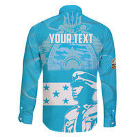 Personalized Honduras Scarlet Macaw Family Matching Off The Shoulder Long Sleeve Dress and Hawaiian Shirt Happy Independence Day 1821 - Wonder Print Shop