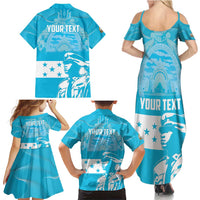 Personalized Honduras Scarlet Macaw Family Matching Summer Maxi Dress and Hawaiian Shirt Happy Independence Day 1821 - Wonder Print Shop