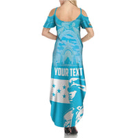 Personalized Honduras Scarlet Macaw Family Matching Summer Maxi Dress and Hawaiian Shirt Happy Independence Day 1821 - Wonder Print Shop