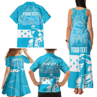 Personalized Honduras Scarlet Macaw Family Matching Tank Maxi Dress and Hawaiian Shirt Happy Independence Day 1821 - Wonder Print Shop