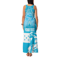 Personalized Honduras Scarlet Macaw Family Matching Tank Maxi Dress and Hawaiian Shirt Happy Independence Day 1821 - Wonder Print Shop