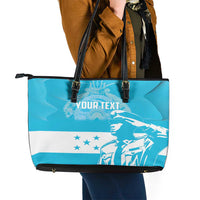 Personalized Honduras Scarlet Macaw Leather Tote Bag Happy Independence Day 1821 - Wonder Print Shop