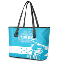 Personalized Honduras Scarlet Macaw Leather Tote Bag Happy Independence Day 1821 - Wonder Print Shop