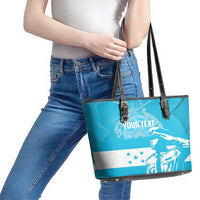 Personalized Honduras Scarlet Macaw Leather Tote Bag Happy Independence Day 1821 - Wonder Print Shop