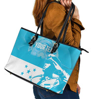 Personalized Honduras Scarlet Macaw Leather Tote Bag Happy Independence Day 1821 - Wonder Print Shop
