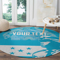 Personalized Honduras Scarlet Macaw Round Carpet Happy Independence Day 1821