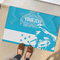 Personalized Honduras Scarlet Macaw Rubber Doormat Happy Independence Day 1821 - Wonder Print Shop