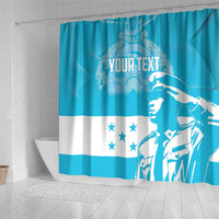 Personalized Honduras Scarlet Macaw Shower Curtain Happy Independence Day 1821