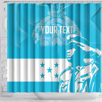 Personalized Honduras Scarlet Macaw Shower Curtain Happy Independence Day 1821