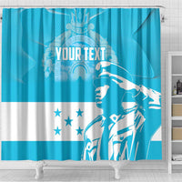 Personalized Honduras Scarlet Macaw Shower Curtain Happy Independence Day 1821