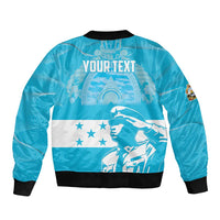 Personalized Honduras Scarlet Macaw Sleeve Zip Bomber Jacket Happy Independence Day 1821 - Wonder Print Shop