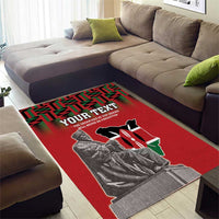 Personalized Kenya Mashujaa Day Area Rug Mzee Jomo Kenyatta With Coat Of Arms - Wonder Print Shop