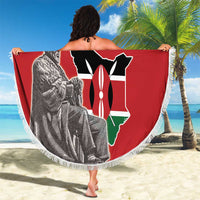 Personalized Kenya Mashujaa Day Beach Blanket Mzee Jomo Kenyatta With Coat Of Arms - Wonder Print Shop