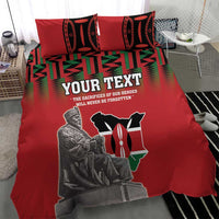 Personalized Kenya Mashujaa Day Bedding Set Mzee Jomo Kenyatta With Coat Of Arms - Wonder Print Shop