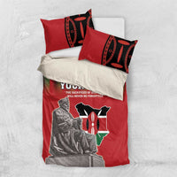 Personalized Kenya Mashujaa Day Bedding Set Mzee Jomo Kenyatta With Coat Of Arms - Wonder Print Shop