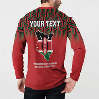 Personalized Kenya Mashujaa Day Button Sweatshirt Mzee Jomo Kenyatta With Coat Of Arms - Wonder Print Shop