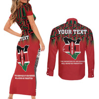 Personalized Kenya Mashujaa Day Couples Matching Short Sleeve Bodycon Dress and Long Sleeve Button Shirt Mzee Jomo Kenyatta With Coat Of Arms - Wonder Print Shop