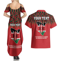 Personalized Kenya Mashujaa Day Couples Matching Summer Maxi Dress and Hawaiian Shirt Mzee Jomo Kenyatta With Coat Of Arms - Wonder Print Shop