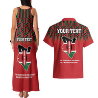 Personalized Kenya Mashujaa Day Couples Matching Tank Maxi Dress and Hawaiian Shirt Mzee Jomo Kenyatta With Coat Of Arms - Wonder Print Shop
