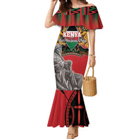 Personalized Kenya Mashujaa Day Family Matching Mermaid Dress and Hawaiian Shirt Mzee Jomo Kenyatta With Coat Of Arms - Wonder Print Shop