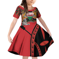 Personalized Kenya Mashujaa Day Family Matching Off Shoulder Short Dress and Hawaiian Shirt Mzee Jomo Kenyatta With Coat Of Arms - Wonder Print Shop